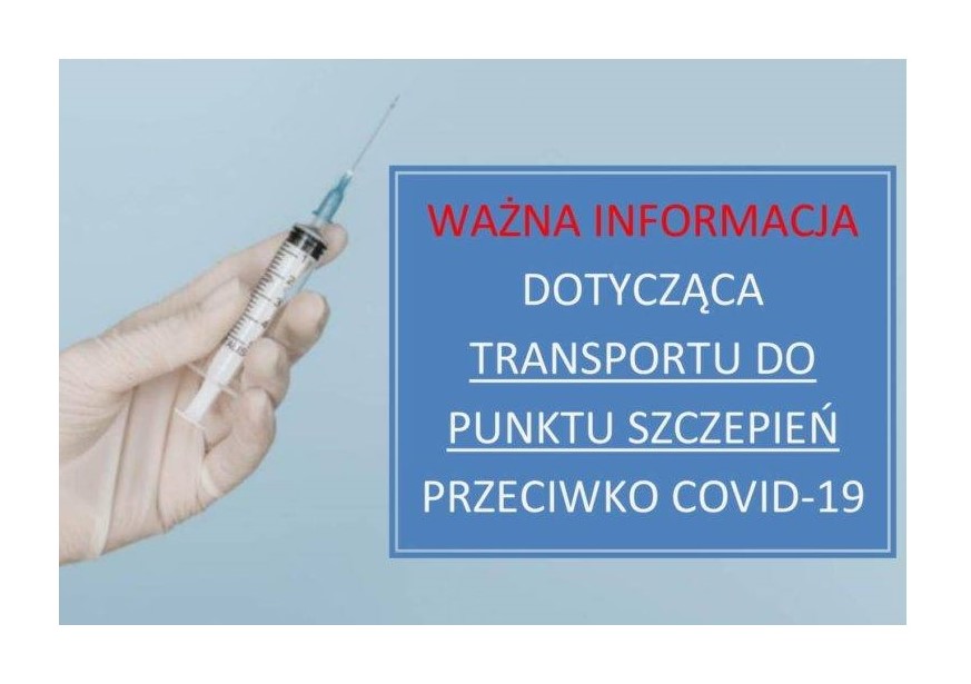 Plakat transport do punktu szczepień
