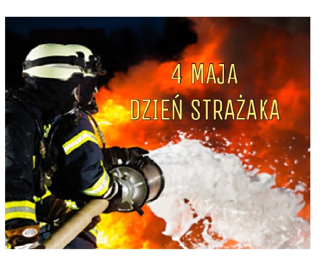na zdjęciu strażak gaszący pożar