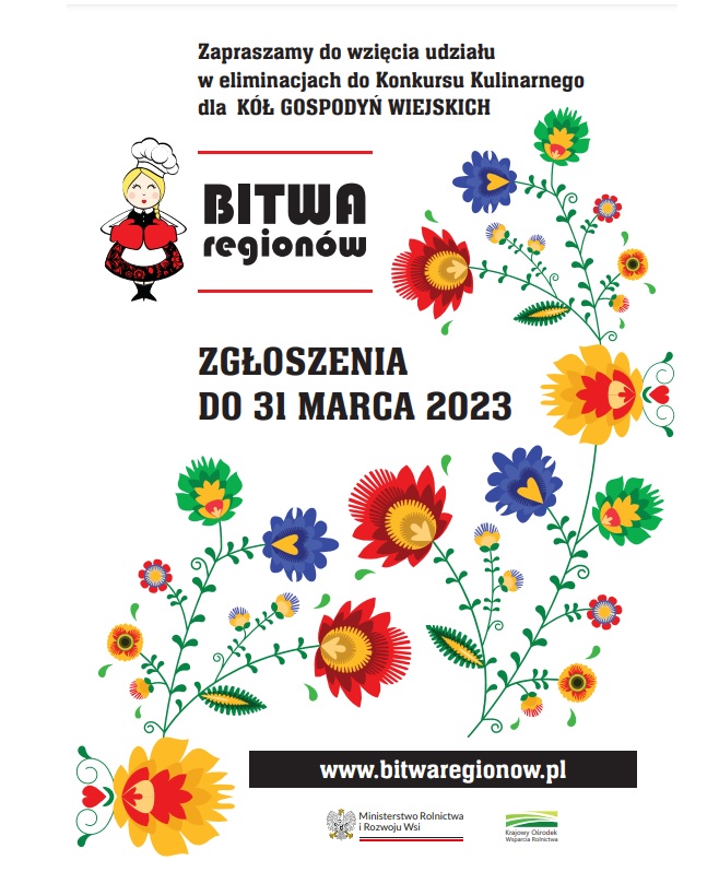 plakat informacyjny o konkursie dla KGW "Bitwa Regionów"