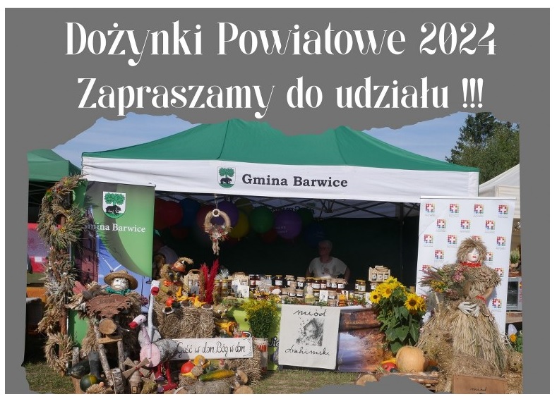 na zdjęciu stoisko promocyjne Gminy Barwice podczas Dożynek Powiatowych
