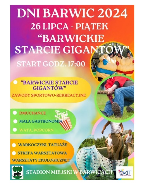 Plakat "Barwickie Starcie Gigantów" w ramach Dni Barwic 2024