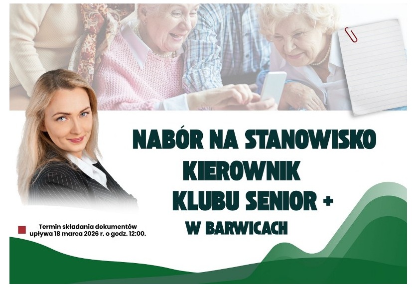 Plakat dotyczący naboru na stanowisko Kierownik Senior +