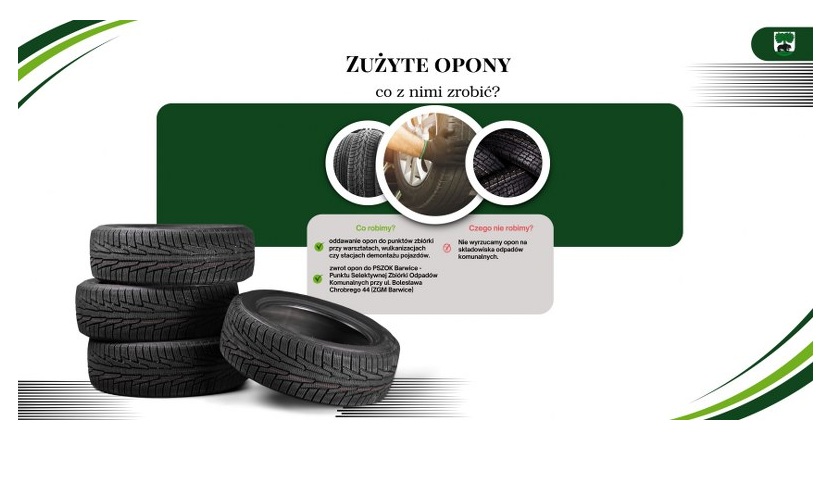 Plakat dotyczący prawidłowej utylizacji opon