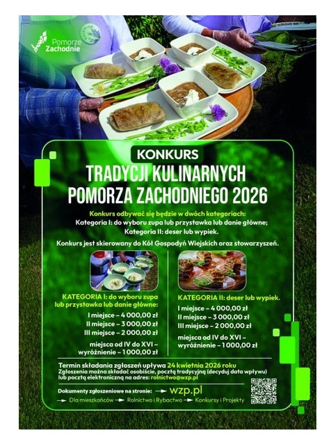 Plakat Konkurs Tradycji Kulinarnych Pomorza Zachodniego 2026