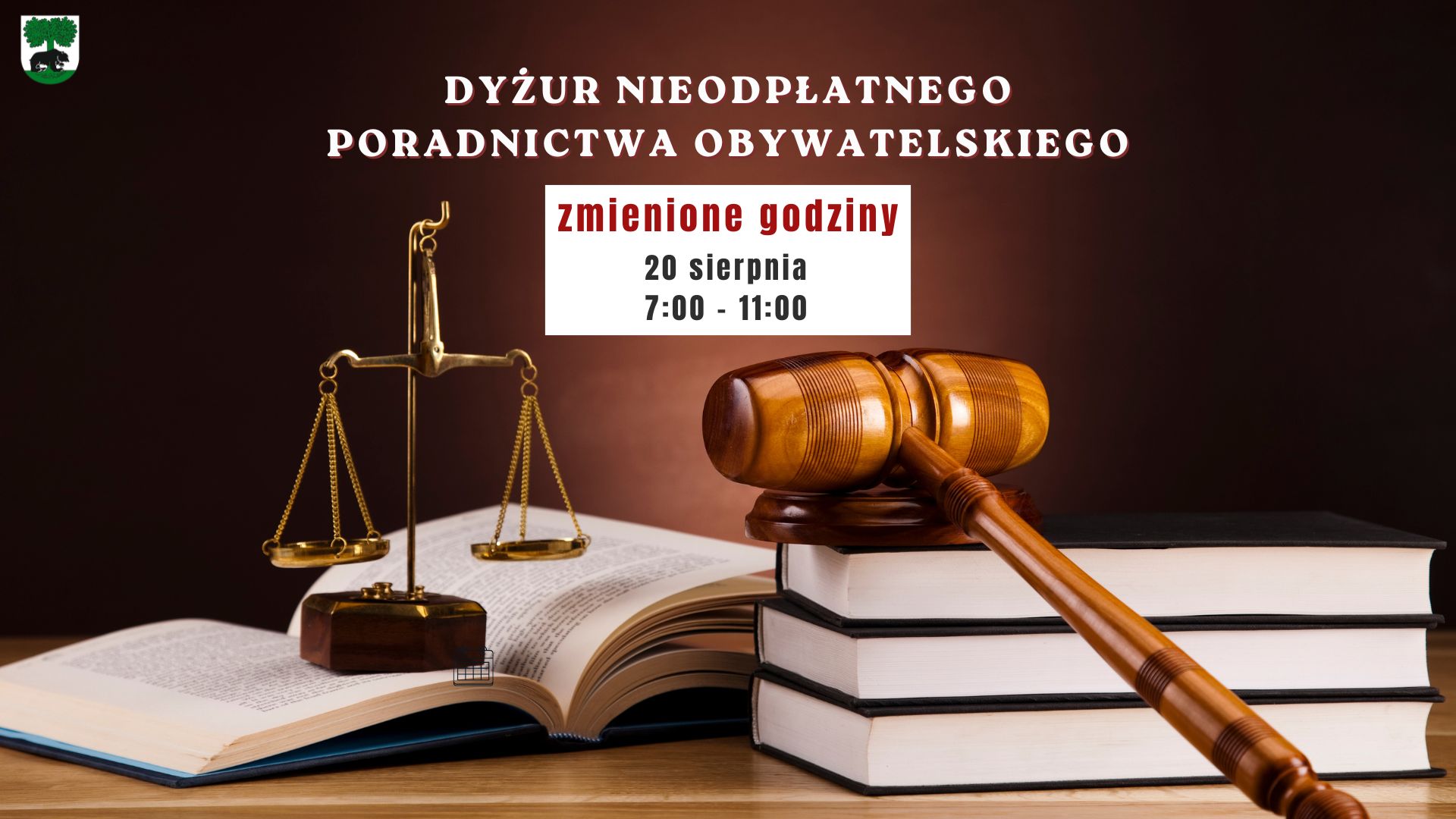 Zmiana godzin nieodpłatnego poradnictwa obywatelskiego w Barwicach – 20 sierpnia 2026 r.