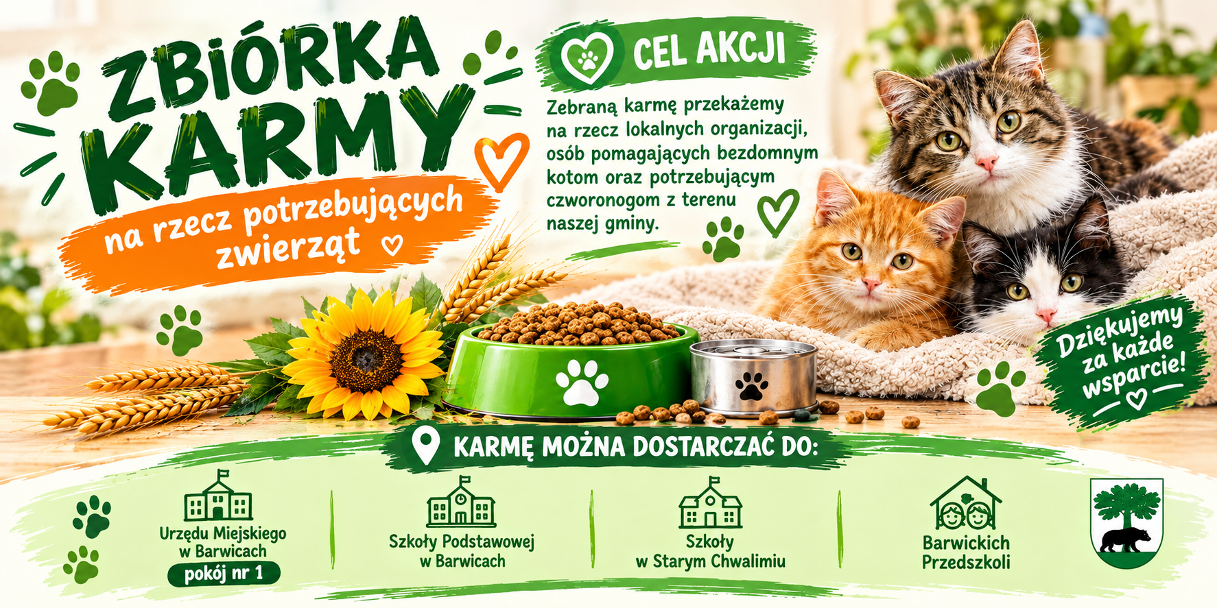 Zbiórka karmy dla potrzebujących zwierząt – do 5 października