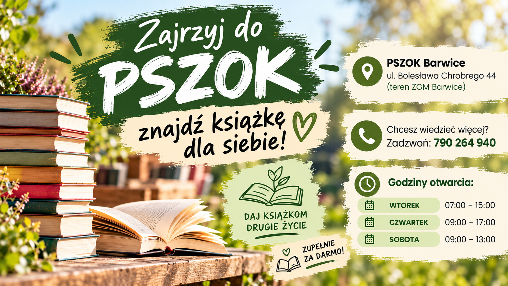 Daj książkom drugie życie – odwiedź PSZOK w Barwicach