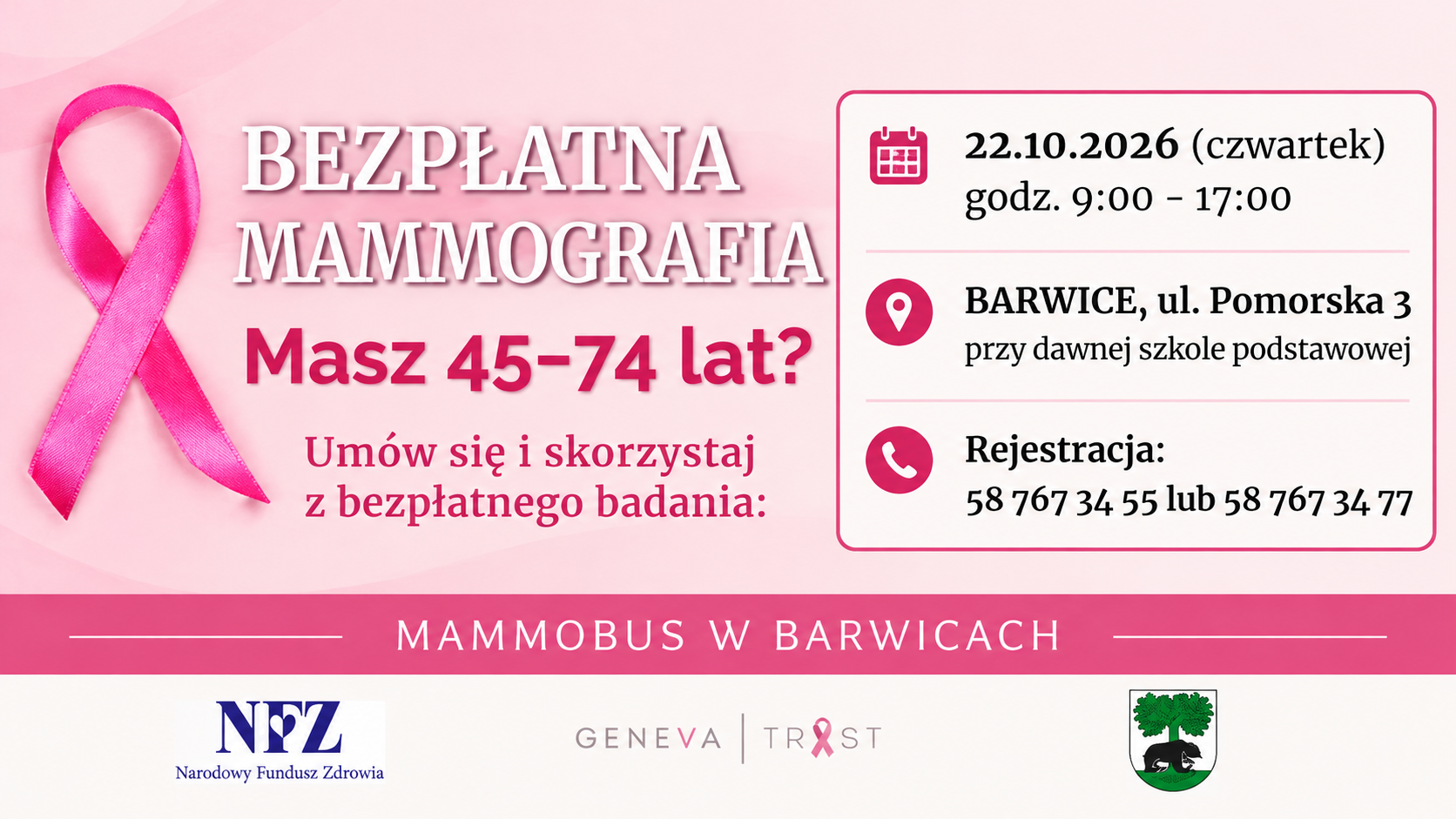 Bezpłatna mammografia w Barwicach – skorzystaj z badań profilaktycznych