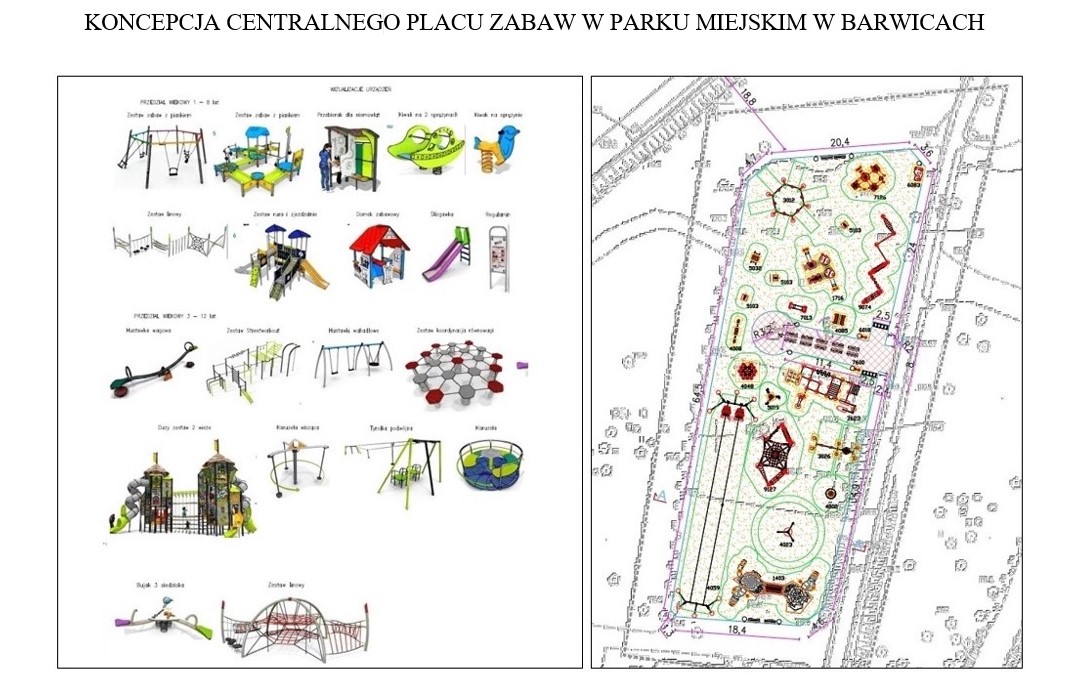 Koncepcja Centralnego Placu Zabaw w Parku Miejskim w Barwicach