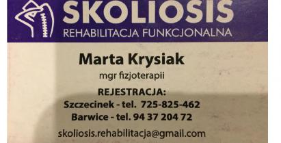 Wizytówka Skoliosis Marta Krysiak
