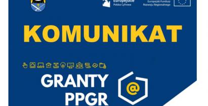 Tablica Komunikat Granty PGR