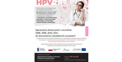 plakat informacyjny o szczepieniu przeciw hpv