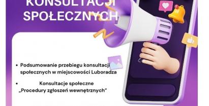 Plakat: Podsumowanie konsultacji społecznych.