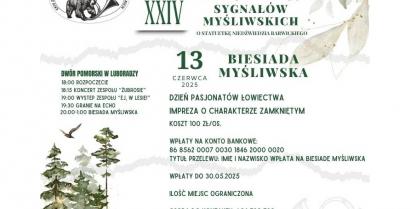 Zaproszenie na biesiadę myśliwską podczas XXIV Zachodniopomorskiego Przeglądu Sygnałów Myśliwskich – 13.06.2025
