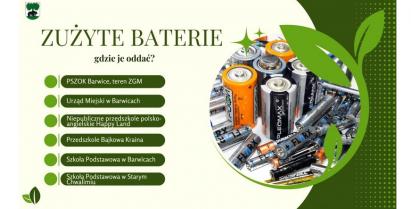Zużyte baterie i akumulatory – gdzie je oddać w Gminie Barwice?
