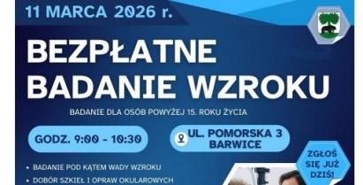 Plakat informujący o badaniu wzroku