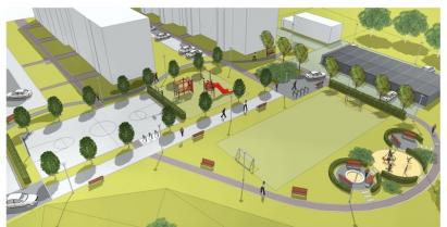 Widok opracowanej koncepcji przedprojektowej.