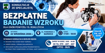 Bezpłatne badanie wzroku w Barwicach