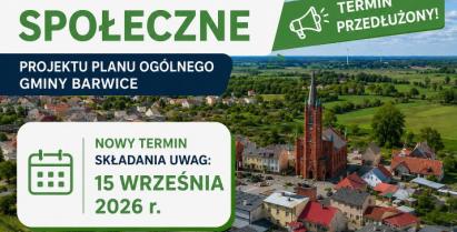 Plakat informujący o przedłużeniu konsultacji społecznych
