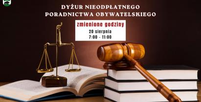 Zmiana godzin nieodpłatnego poradnictwa obywatelskiego w Barwicach – 20 sierpnia 2026 r.