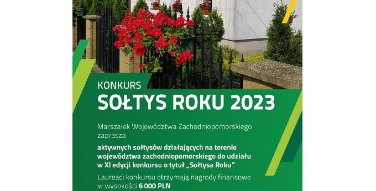 na zdjęciu plakat informujący o konkursie sołtys roku 2023