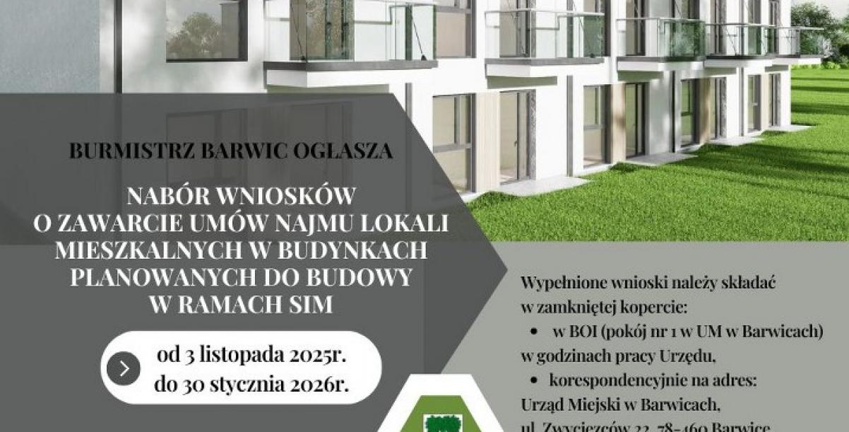 Pierwszy nabór wniosków na mieszkania w ramach Społecznej Inicjatywy Mieszkaniowej w Barwicach