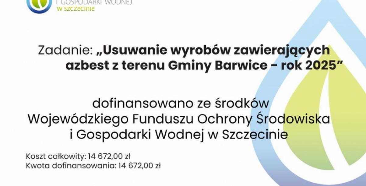 Usuwanie wyrobów zawierających azbest z terenu Gminy Barwice – rok 2025w 