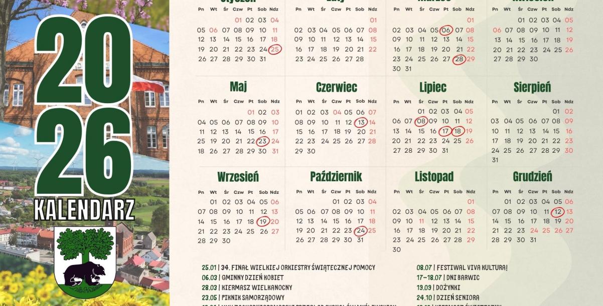 Kalendarz imprez na 2026 rok