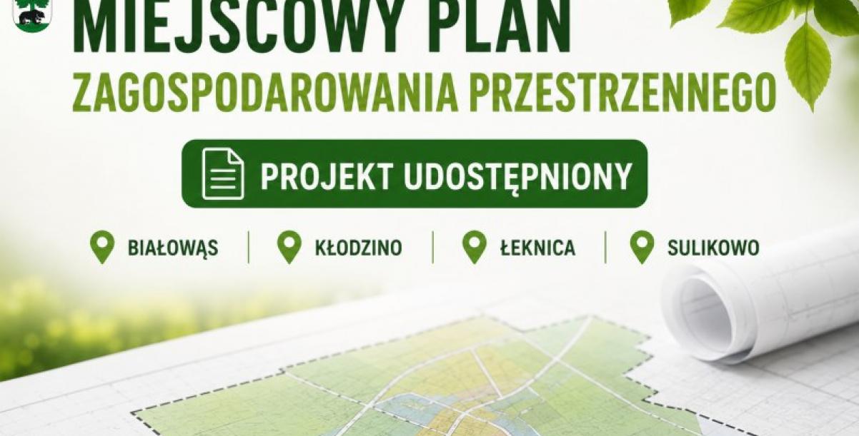 mapa na stole i napis Miejscowy plan zagospodarowania  przestrzennego