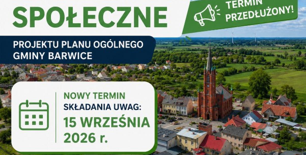 Plakat informujący o przedłużeniu konsultacji społecznych