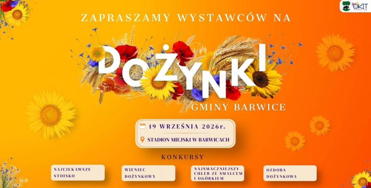 Zapraszamy wystawców na Dożynki Gminne 2026 w Barwicach