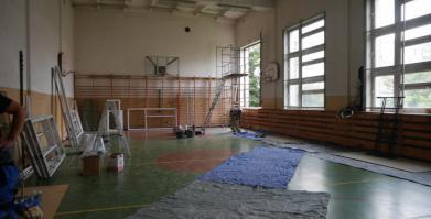 Wymiana okien w sali gimnastycznej na ul. Kościuszki
