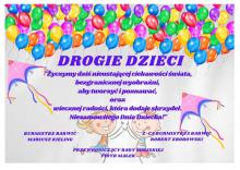 Plakat z życzeniami z okazji Dnia Dziecka