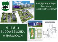 plakat z koncepcją budowy żłobka w Barwicach