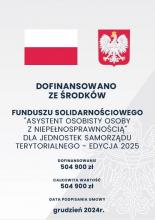 plakat dotyczący dofinasowania programu "Asystent osobisty osoby z niepełnosprawnością"