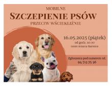 Mobilny punkt szczepień psów przeciw wściekliźnie 16.05.2025