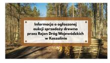 Informacja o ogłoszonej aukcji sprzedaży drewna przez Rejon Dróg Wojewódzkich w Koszalinie