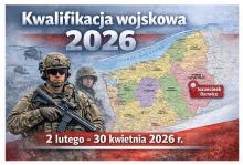 Plakat informujący o kwalifikacji wojskowej w 2026r.