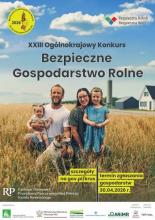 Plakat informujący o konkursie Bezpieczne Gospodarstwo Rolne