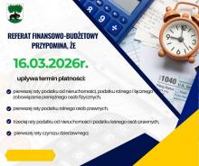 Plakat przypominający o terminie płatności podatków