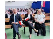 Burmistrz Barwic Robert Zborowski, z-ca burmistrza Kamila Gwiazda, Dyrektor SP w St. Chwalimiu Jolanta Szadkowska
