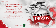 Zaproszenie na obchody 87. rocznicy wybuchu II wojny światowej