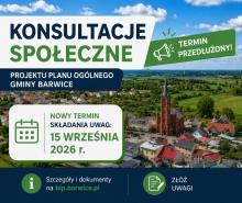 Plakat informujący o przedłużeniu konsultacji społecznych