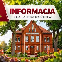 Grafika informacyjna z wizerunkiem budynku Urzędu Miejskiego w Barwicach oraz napisem „Informacja dla mieszkańców”, dotycząca utrudnień w obsłudze interesantów 22 października 2026 r.